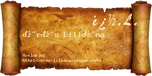 Órás Liliána névjegykártya